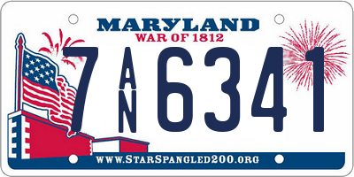 MD license plate 7AN6341