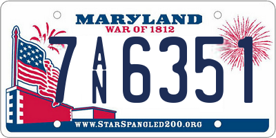 MD license plate 7AN6351