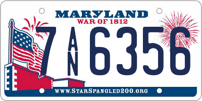 MD license plate 7AN6356
