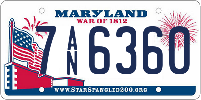 MD license plate 7AN6360