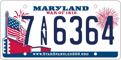 MD license plate 7AN6364