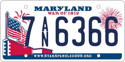 MD license plate 7AN6366