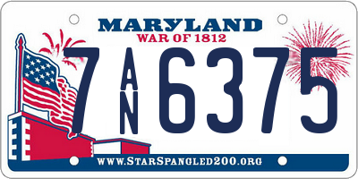 MD license plate 7AN6375