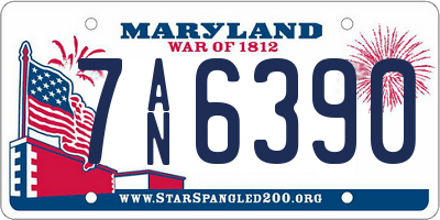 MD license plate 7AN6390