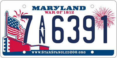 MD license plate 7AN6391
