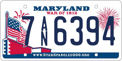 MD license plate 7AN6394