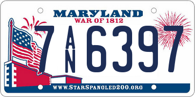 MD license plate 7AN6397