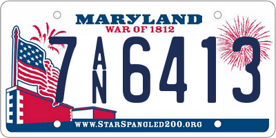 MD license plate 7AN6413