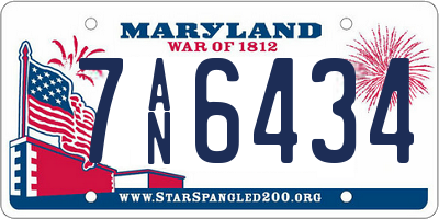 MD license plate 7AN6434