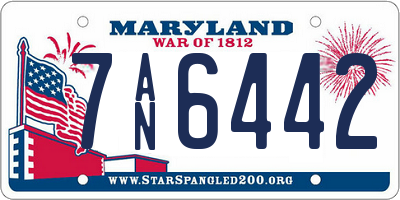 MD license plate 7AN6442