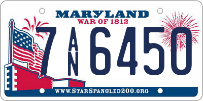 MD license plate 7AN6450
