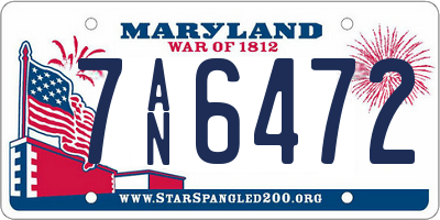 MD license plate 7AN6472