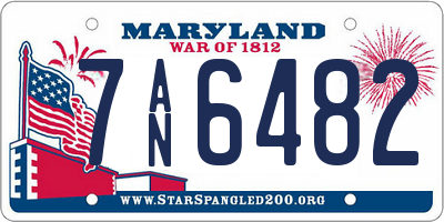 MD license plate 7AN6482