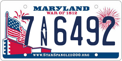 MD license plate 7AN6492