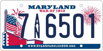 MD license plate 7AN6501