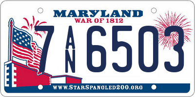 MD license plate 7AN6503