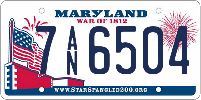 MD license plate 7AN6504