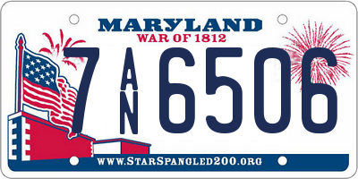 MD license plate 7AN6506