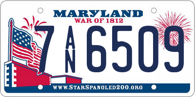 MD license plate 7AN6509