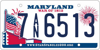 MD license plate 7AN6513