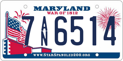 MD license plate 7AN6514