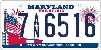 MD license plate 7AN6516