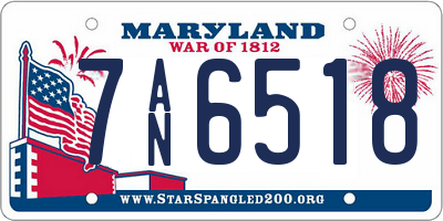 MD license plate 7AN6518