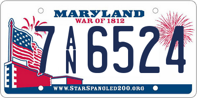 MD license plate 7AN6524