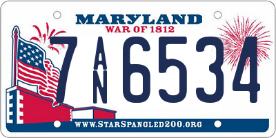 MD license plate 7AN6534