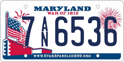 MD license plate 7AN6536