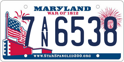 MD license plate 7AN6538