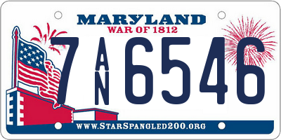 MD license plate 7AN6546