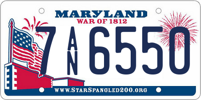 MD license plate 7AN6550