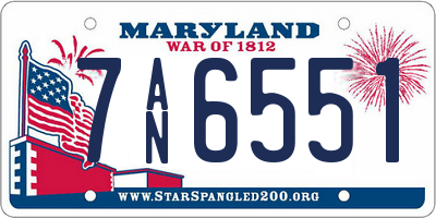 MD license plate 7AN6551