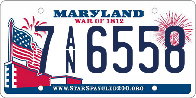 MD license plate 7AN6558