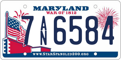MD license plate 7AN6584