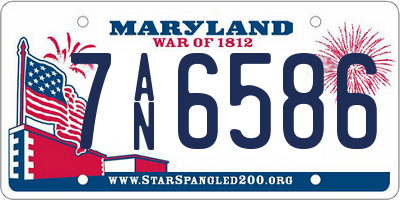 MD license plate 7AN6586
