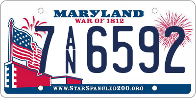 MD license plate 7AN6592