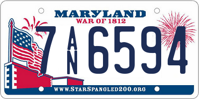 MD license plate 7AN6594