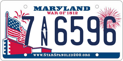 MD license plate 7AN6596