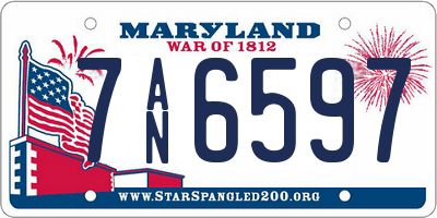 MD license plate 7AN6597