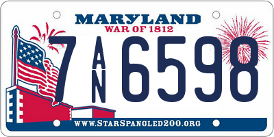 MD license plate 7AN6598