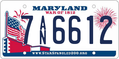 MD license plate 7AN6612