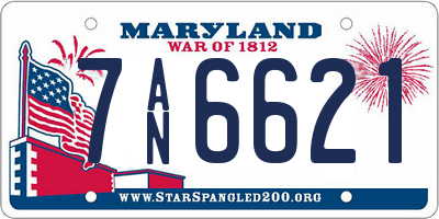 MD license plate 7AN6621