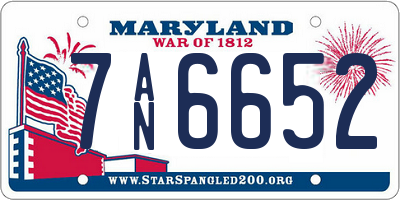 MD license plate 7AN6652