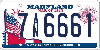 MD license plate 7AN6661