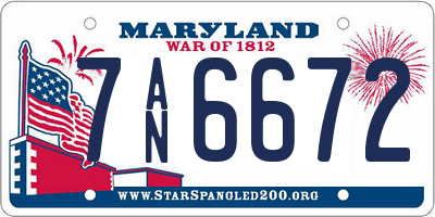 MD license plate 7AN6672