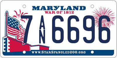 MD license plate 7AN6696