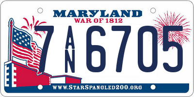 MD license plate 7AN6705