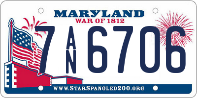 MD license plate 7AN6706